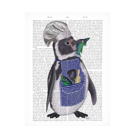 Trademark Fine Art Fab Funky 'Penguin Chef Book Print' Canvas Art, 35x47 WAG18845-C3547GG